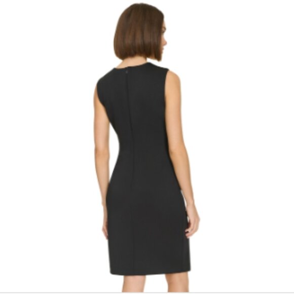 Tommy Hilfiger Women's Gem-Trim Asymmetric Dress - Black - Picture 3 of 3